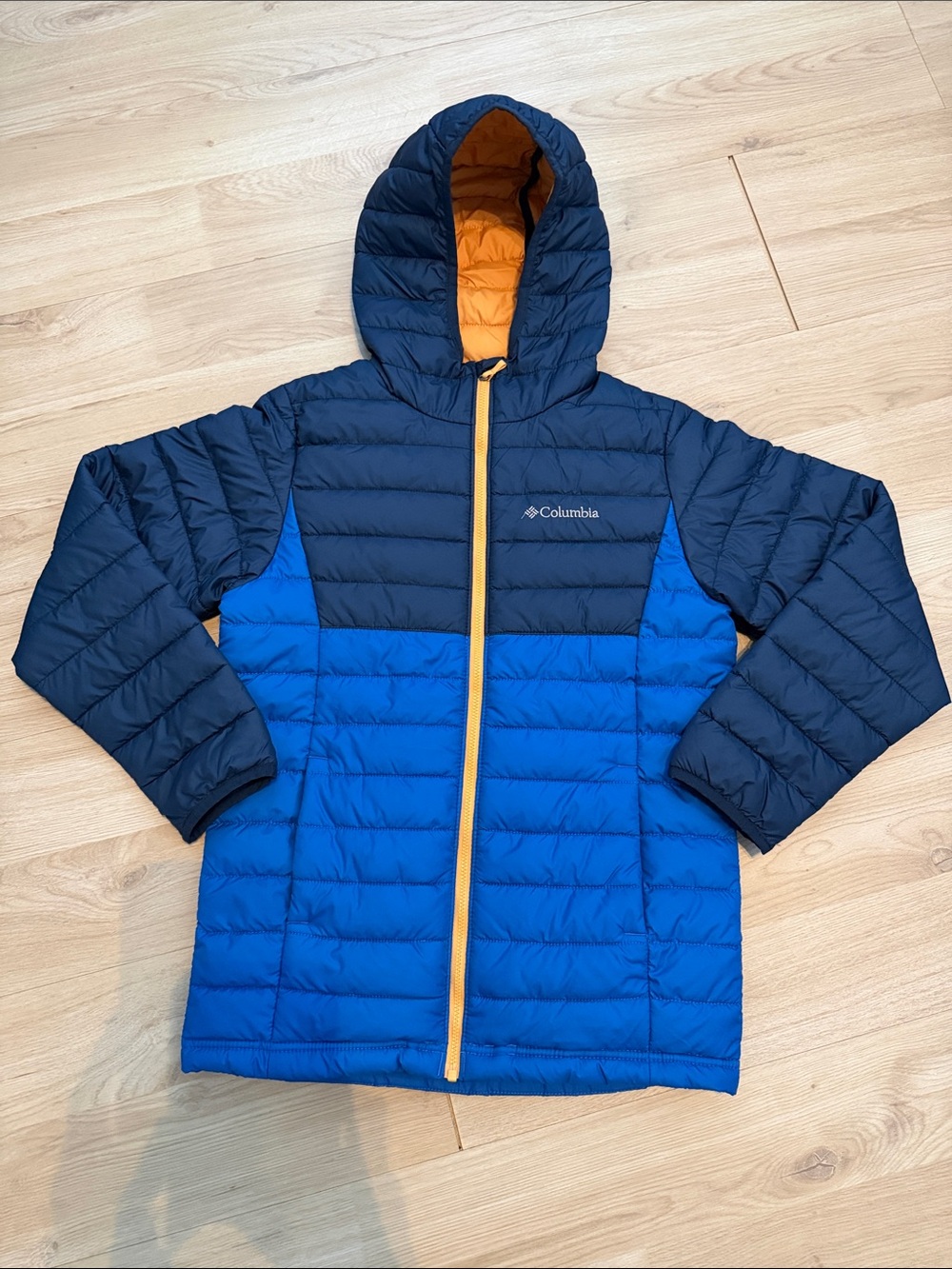 Columbia Kids M Blue & Navy Powder Lite Hooded Jacket